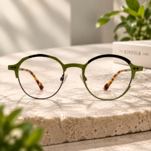 eyeglasses by Nazara Verda with modern two-tone frame
